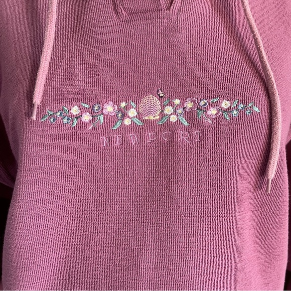 Vintage NEWPORT 1/4 button mock neck sweatshirt embroidered Cuffy’s Resortwear L - Picture 9 of 12